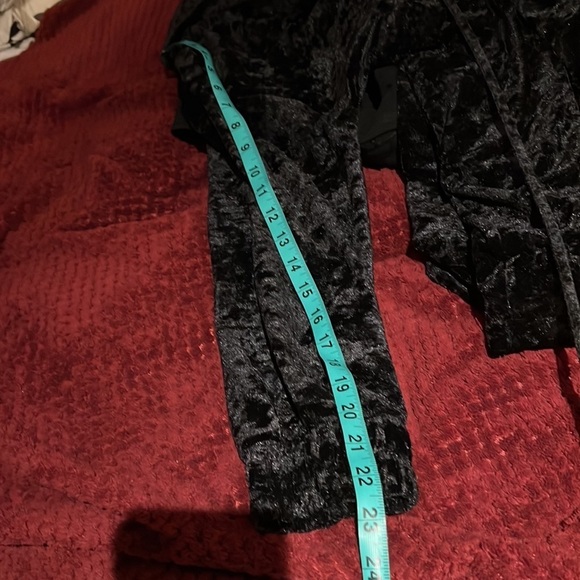 Zara black crushed  Velvet hooded sweatshirt Sz M - Picture 8 of 13